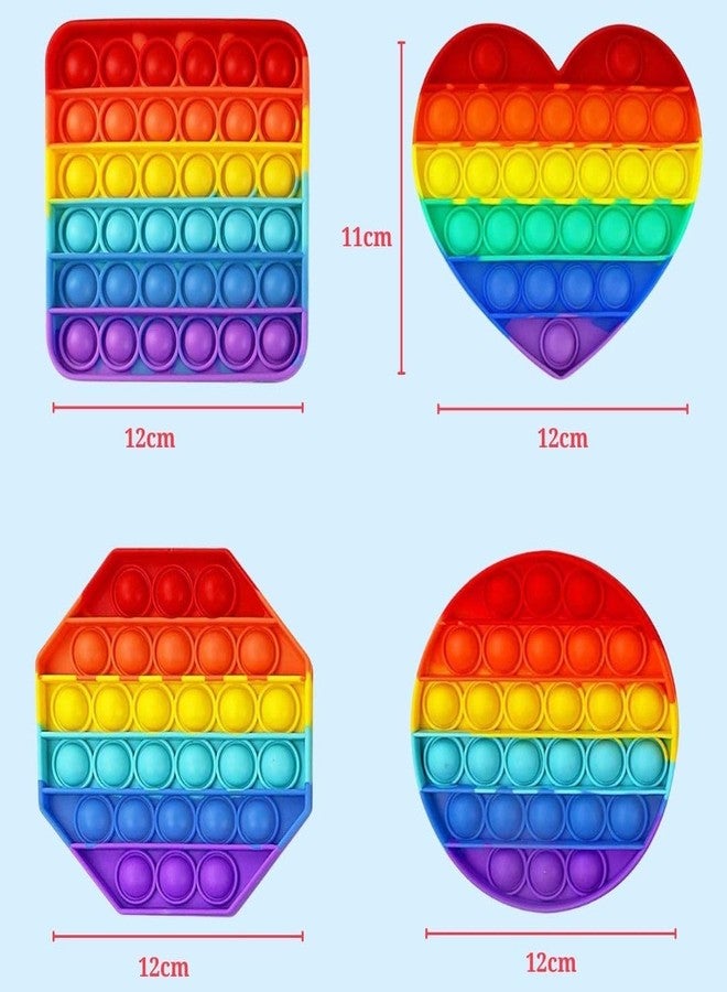 سايج سكوير ألعاب Sage Square Pop It Fidget، هدايا Pop Its Fidgets للأطفال، مجموعة ألعاب Fidget الحسية Popit Popits أفكار هدايا عيد الميلاد للأطفال من الجنسين (دائرة، مثمن، قلب ومربع) - Image 3